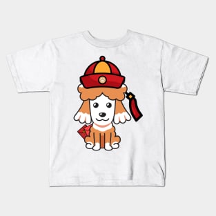 Cute French Poodle Lunar new year Kids T-Shirt